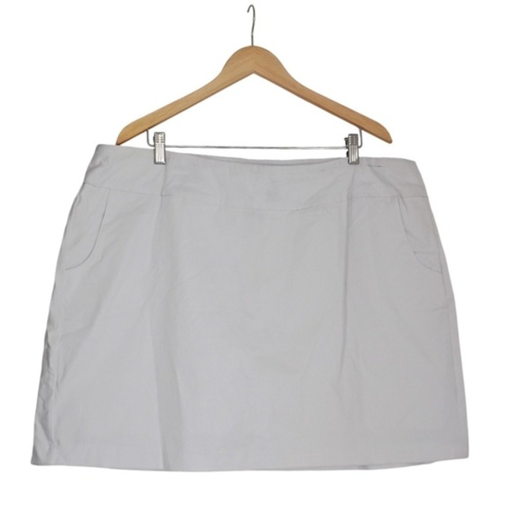 Zac & Rachel White Pleated Skort‎ Womens Plus 20W Stretch Casual NWOT